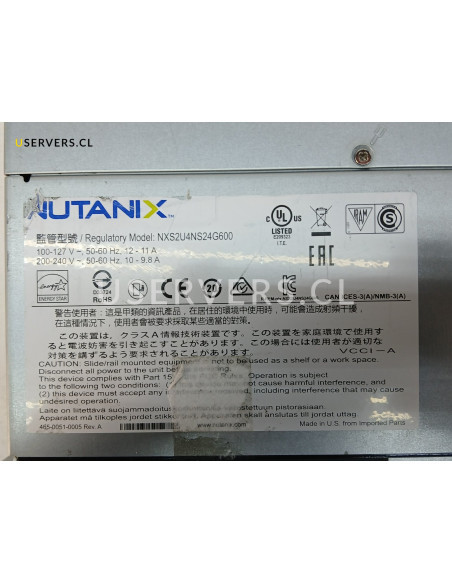 Nutanix NXS2U4N24G600 24 Bay SFF 2U Quad Node Server w/ X11DPT-B-G7-Ni22